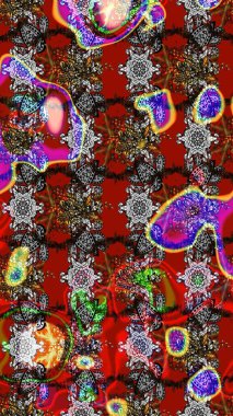 Kırmızı ve gri renkte çiçekler. Elle boyanmış suluboya resim çizimi çiçekler ve bitkiler.