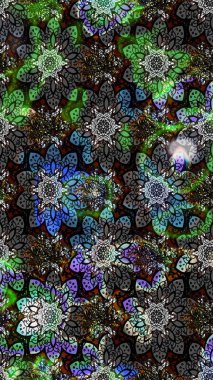 Gri ve siyah renkli şirin çiçek deseni. Raster Modaya uygun kumaş deseni. Düz Çiçek Elementleri Tasarımı. Renkli Bahar Teması çizim şablonu.