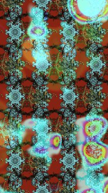 Düz Çiçek Elementleri Tasarımı. Renkli Bahar Teması eskiz kalıbı. Mavi ve kahverengi renkte zarif çiçekli suluboya. Raster illüstrasyonu.