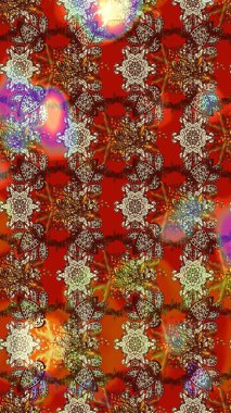 Chichi 'nin kumaş kalıbını çiz. Çiçek deseni. Renkli Bahar Teması eskiz kalıbı. Düz Çiçek Elementleri Tasarımı. Raster illüstrasyonu.