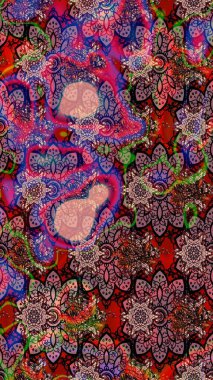 Raster cute pattern in small flower. Spring floral background with pink and brown flowers. Motley illustration. Small colorful flowers. The elegant the template for fashion prints.