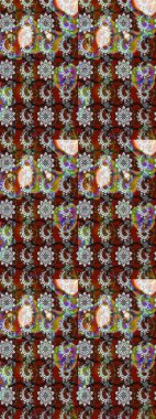 Kahverengi ve gri renkte çiçekli çiçek deseni. Suluboya tarzında kahverengi ve gri renkte çiçekler.