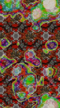 Dallı bahar çiçekleri ile desen, kahverengi ve gri renkler ile çiçek silueti. Raster deseni.