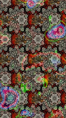 Sketch Colour Spring Theme eskiz kalıbı. Gri ve siyah renkli çiçekler. Düz Çiçek Elementleri Tasarımı. Sevimli çiçek raster deseni.