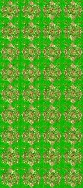 Davetiyeler için resim, kartlar, web sayfası. Çizgi sanatı tasarım şablonu için kusursuz sınır. Yeşil ve kahverengi renklerde altın element. Doğu tarzı element. Altın çizgili çiçek dekoru.