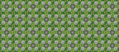 Klasik raster şablonu. Yeşil, gri, beyaz ve altın desenli. Tekrarlayan ögelerle kusursuz soyut arkaplan.