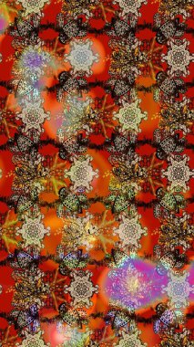 Şirin çiçekler. Çizgi çizimi kalıbı. Raster Moda kumaş deseni.