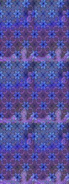 Moda baskıları için zarif bir şablon. Parlak renkli çiçekleri ve mor ve mavi renkli yaprakları olan harika bir çiçek deseni. Halk tarzı. Modern çiçek arkaplanı.