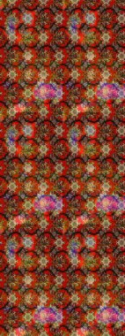 Parlak çiçekli kolaj çiçekleri kahverengi ve kırmızı. Çiçek tasarımı için inanılmaz bir kolaj cenneti tarzı. Çiçekli zambaklar eskiz arka planı.