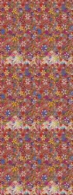 Raster Yumuşak kumaş deseni. Raster çiçek izi. Klasik taslak çizimi. Çiçeksel kahverengi ve pembe pürüzsüz desen.