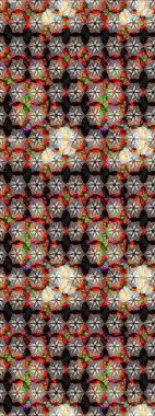 Raster çiçek desenli çiçek deseni, yapraklar, dekoratif elementler, sıçrama, lekeler, el çizimi kontur çizgileri ve Doodle çizim stili, grafik raster çizim çizimi.