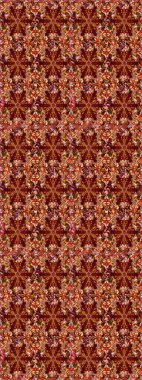 Kırmızı ve kahverengi renkte çiçekler. Renkli Bahar Teması eskiz kalıbı. Düz Çiçek Elementleri Tasarımı. Güzel çiçek deseni..