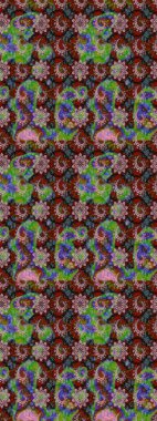 Çiçekli karalama şeklinde Raster çiçek deseni. Yeşil ve kahverengi renkli çiçekler. Nazik, sevimli çiçek arkaplanı..