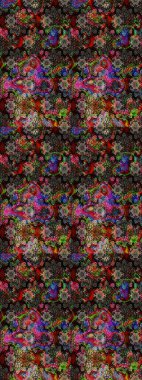 Sabıka fotoğraflarında, bebek kıyafetlerinde, duvar kâğıtlarında, paket kutularında falan kullanılabilir. Zarif, parlak ve eskiz siyah ve kahverengi çiçek deseni tasarımı.