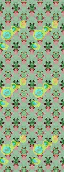 Tomurcukları papatya çiçekleri olan sevimli bir çiçek deseni. Raster illüstrasyonu. Eski usul. Miles Fleur, süslü püslü bir süs. Kumaş, tekstil, duvar kağıdı baskısı için. Taslak arkaplan.