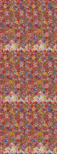 Raster Yumuşak kumaş deseni. Raster çiçek izi. Klasik taslak çizimi. Çiçeksel kahverengi ve pembe pürüzsüz desen.