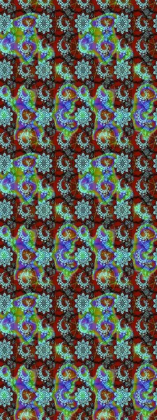 Kumaş, tekstil, duvar kağıdı baskısı için. Eskiz geçmişi. Miles Fleur, süslü püslü bir süs. Eski usul. Raster illüstrasyonu. Tomurcukları papatya çiçekleri olan sevimli bir çiçek deseni..