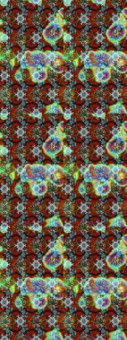 Çiçek desenli raster, kahverengi ve yeşil çizgi grafik desenli soyut raster arkaplan. Modern stil dokusu.