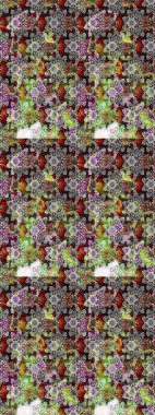 Çiçek desenli eskiz. Gömlek baskısı için çiçek boyası. Gri ve nötr renkte çiçekler.