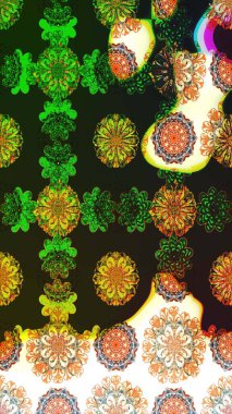 Renkli Yaz Temalı eskiz kalıbı. Gri ve yeşil renkli çiçekler. Düz Çiçek Elementleri Tasarımı. Çiçekli retro deseni çiz.