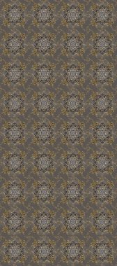 Süslü dantel iz sürücü. Doğu tarzında klasik tasarım öğesi. Hoş renkler üzerine geleneksel Arapça dekor. Çiçekli süslemeli, pürüzsüz bir desen. Duvar kağıdı için altın süslü illüstrasyon.