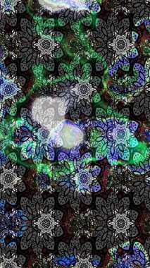 Şirin çiçekler. Raster Moda kumaş deseni. Çizgi çizimi deseni.