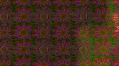 Renkli unsurlarla hareketli arka plan görüntüleri. Çiçekler. Eski model. Bayrak tarzı. Video kaydı. Şablon. Döngü. Kusursuz.. 