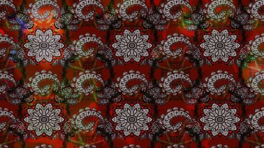 Çiçekli karalama şeklinde Raster çiçek deseni. Kahverengi ve gri renkli çiçekler. Nazik, narin çiçek arkaplanı.