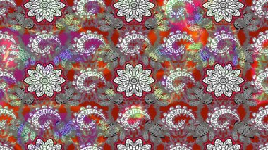 Düz Çiçek Elementleri Tasarımı. Renkli Bahar Teması eskiz kalıbı. Sevimli çiçek raster deseni. Gri ve nötr renkte çiçekler.