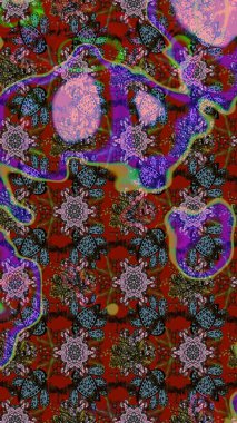 Eskiz Vintage Çiçek Deseni. Raster Kalça dokusu deseni.