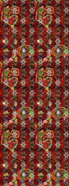 Çiçeksel fantezi tasarımı ve parlak bir arka plan çizimi. Renkli Bahar Teması eskiz kalıbı. Düz Çiçek Elementleri Tasarımı.