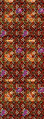 Raster illüstrasyonu. Suluboya tarzında kahverengi ve kırmızı renklerde. Küçük çiçekli bahar deseni çiz.