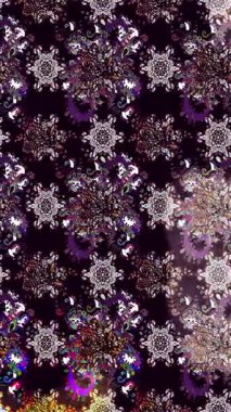 Renkli unsurlarla hareketli arka plan görüntüleri. Çiçekler. Eski model. Bayrak tarzı. Video kaydı. Şablon. Döngü. Kusursuz.. 