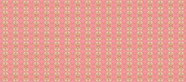 Noel, kar tanesi, yeni yıl 2019. Pembe ve bej renklerde altın elementlerle kusursuz klasik desen.