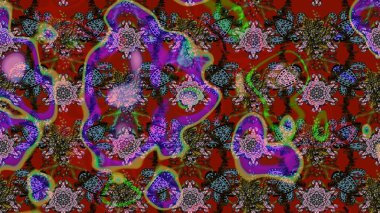 Raster illüstrasyonu. Eskiz geçmişi. Raster. Kumaş, tekstil, duvar kağıdı baskısı için. Eski usul. Tomurcukları çiçekli sevimli çiçek deseni..