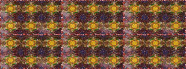 Düz Çiçek Elementleri Tasarımı. Raster illüstrasyonu. Renkli Bahar Temalı Kusursuz Arkaplan. Güzel kumaş deseni. Kusursuz çiçek deseni. Asya tekstil tarzında.