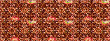 Düz Çiçek Elementleri Tasarımı. Raster illüstrasyonundaki çiçek desenli çizim. Renkli Bahar Teması eskiz kalıbı. Süslü kumaş deseni.