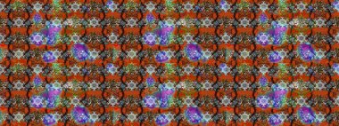 Düz Çiçek Elementleri Tasarım Raster illüstrasyonu. Kahverengi ve turuncu renkte çiçekler. Renkli bahar temalı eskiz kalıbı. Çiçekli çiçek deseni, suluboya..