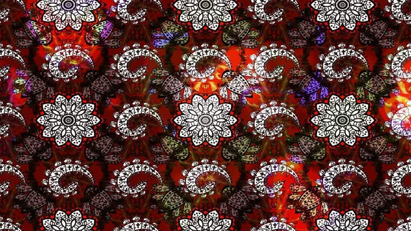 Renkli Bahar Teması eskiz kalıbı. Çiçeksel fantezi tasarımı ve parlak bir arka plan çizimi. Düz Çiçek Elementleri Tasarımı.