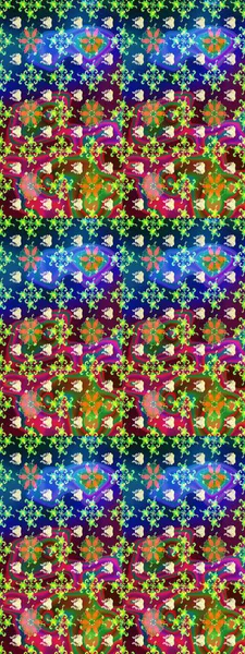 Düz Çiçek Elementleri Tasarımı. Mavi ve yeşil renkli çiçekler. Sevimli çiçek raster deseni. Kusursuz Renksiz Bahar Teması Kusursuz Arkaplan.