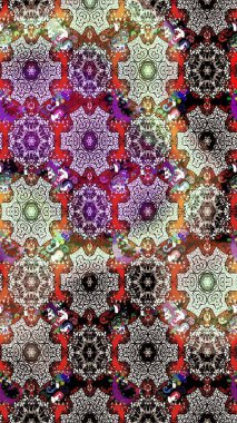 Raster Çiçek İllüstrasyonu 'nun şirin tekstili. Tarafsız ve siyah renkler üzerine etnik çiçeklerle süslenmiş zarif bir eskiz..