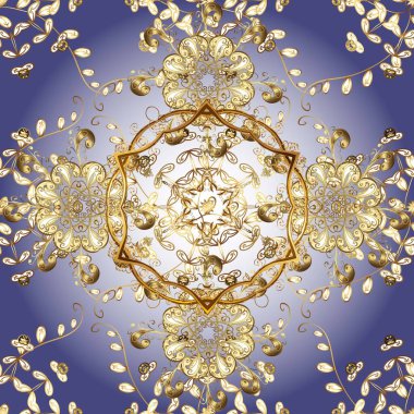 Barok tarzında kusursuz bir doğulu süsü. Geleneksel altın sarısı desenli menekşe ve nötr renklerde altın elementlerle.