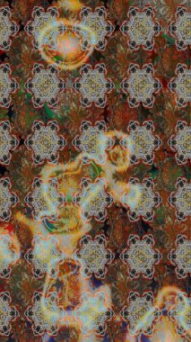 Sketch Colour Spring Theme eskiz kalıbı. Sevimli çiçek raster deseni. Kahverengi ve gri renkli çiçekler. Düz Çiçek Elementleri Tasarımı.