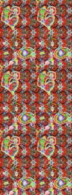 El çizimi. Suluboya çizimi. Çiçekli eskiz deseni. Kırmızı ve kahverengi renkte çiçekler.