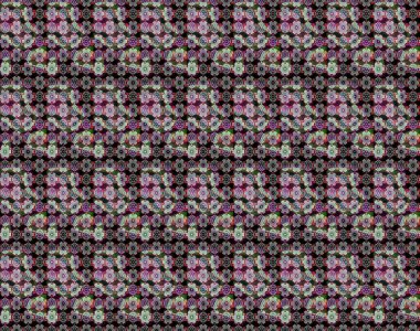 Şirin çiçekli eskiz deseni ve siyah ve nötr renklerde yapraklar, suluboya çiçek deseni, duvar kağıdı, kart ya da kumaş için fayanslı. Raster illüstrasyonu.