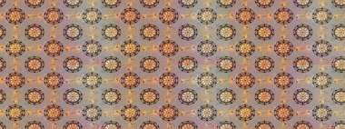 Seamless Floral Pattern in Raster illustration. Flowers on gray and beige colors.