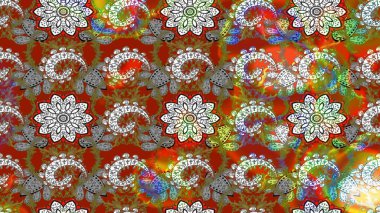 Çiçek deseni. Chichi 'nin kumaş kalıbını çiz. Renkli Bahar Teması eskiz kalıbı. Düz Çiçek Elementleri Tasarımı. Raster illüstrasyonu.