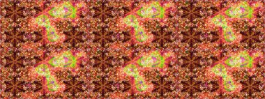 Kahverengi ve turuncu renkli çiçekler. Raster illüstrasyonunda çiçek deseni çizimi.