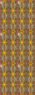 Düz Çiçek Elementleri Tasarımı. Çiçekli eskiz çizimi. Renkli Yaz Temalı eskiz kalıbı. Kahverengi ve bej renkli çiçekler.