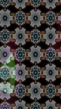 Raster illüstrasyonu. Yumuşak, bahar çiçekleri siyah ve kahverengi renklerde. Raster deseni. Patlayan çiçekler soyut yerleştirilmiş.